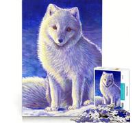 1000 Teenager Pieces Jigsaw Puzzle Winter Arctic Fox Practical Game Pattern Assembly Unique Gifts for Birthday And Christmas 38x26cm