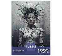 1000 Teenager Pieces Jigsaw Puzzle Woman in Shattered Glass Jigsaw Puzzle Toy Wall Decor Difficult Challenge Gifts for Friends And Family 52x38cm/1000pcs