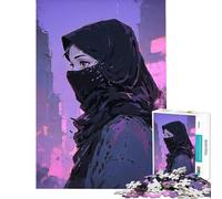 1000 Teenager Pieces Jigsaw Puzzle Woman Veiled in Neon Help The Brain Exercise Analysis And Logic Educational Games for Ages 14 And over (38x52cm)