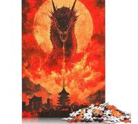 1000 Teile „Drache über Stadtbild“ für Erwachsene, schwieriges Puzzle aus Papier für Erwachsene, Weihnachtsgeschenke, 1000 Teile (75 x 50 cm)