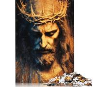 1000-teiliges abstraktes Jesus-Christus-Puzzle mit Dornenkrone für Erwachsene, Halloween-Geschenk-Puzzles für Erwachsene, Puzzles, einzigartige Heimdekoration und Geschenke (75 x 50 cm)