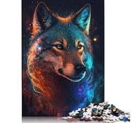 1000-teiliges Art Galaxy Wolf-Puzzle für Erwachsene, schwierige Puzzles für Erwachsene, Familienspaß, Puzzles, 1000 Teile (75 x 50 cm)