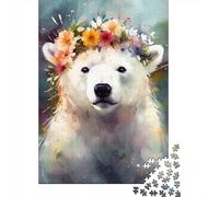 1000-teiliges buntes Eisbär-Baby-Puzzle für Erwachsene, Papierpuzzles, Halloween-Geschenke, Puzzles für Erwachsene, Lernspiel, Herausforderungsspielzeug, 1000 Stück (38 x 26 cm)