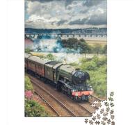 1000-teiliges Flying Scotsman Dundee Puzzle für Erwachsene & Holzpuzzles, Lernspiel, Herausforderung, 1000 Teile (75 x 50 cm)