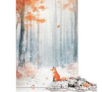 1000-teiliges Papierpuzzle „Fuchs im Winterwald“, Papierpuzzle für Erwachsene und Jugendliche ab 12 Jahren, Weihnachtsgeschenke, 1000 Teile (38 x 26 cm)