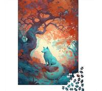 1000-teiliges Papierpuzzle „Fuchs unter dem Baum“, Papierpuzzle für Erwachsene und Jugendliche ab 12 Jahren, Weihnachtsgeschenke, 1000 Teile (38 x 26 cm)