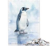 1000-teiliges Pinguin-Aquarell-Puzzle für Erwachsene, Halloween-Geschenk, Puzzle für Erwachsene und Jugendliche ab 12 Jahren, 1000 Teile (75 x 50 cm) <