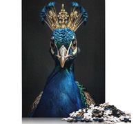 1000-teiliges Puzzle „Blauer Pfauenkönig“ für Erwachsene und Teenager. Puzzle für Familienspaß und Spieleabende. 1000 Teile (38 x 26 cm)