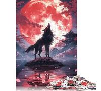 1000-teiliges Puzzle „Fuchs unter dem Mond“ für Erwachsene und Teenager, Papierpuzzle, Weihnachtsgeschenke, 1000 Teile (75 x 50 cm)
