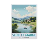 1000-teiliges Puzzle für Erwachsene, Seine et Marne, ILE de France, Vintage-Reiseplakate, Papierpuzzle - für Erwachsene, Jugendliche, Lernspielzeug, Geschenke, AR10,50x70cm
