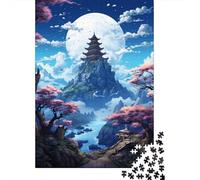 1000-teiliges Puzzle mit buddhistischem Tempel für Erwachsene, Halloween-Geschenk, Puzzle, Lernspiel, Herausforderungsspielzeug, 1000 Stück (38 x 26 cm)