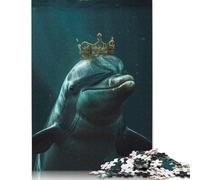 1000-teiliges Puzzle mit Delfin-Motiv, süßer König, für Erwachsene und Teenager, Lernspiele für Zuhause, DIY-Spielzeug, Weihnachtsgeschenke, 1000 Stück (75 x 50 cm)