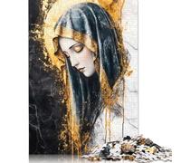 1000-teiliges Puzzle mit der goldenen Jungfrau Maria für Erwachsene, Halloween-Geschenk-Puzzles, Lernspielzeug, 1000 Stück (38 x 26 cm)