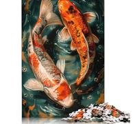 1000-teiliges Puzzle mit einem Paar Koi-Fische für Erwachsene, Puzzle für Erwachsene, Halloween-Geschenk, Alter 14+, 1000 Teile (75 x 50 cm)