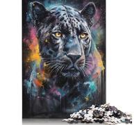 1000-teiliges Puzzle mit Gemälde des Schwarzen Panthers für Erwachsene und Teenager, Weihnachtsgeschenke, 1000 Teile (38 x 26 cm)