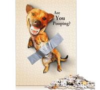 1000-teiliges Puzzle mit Klebeband „Hund kackst du“, für Erwachsene, Halloween-Geschenk, Papierpuzzle, Puzzle für Erwachsene, 1000 Teile (38 x 26 cm)