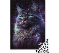 1000-teiliges Puzzle mit kosmischer Maine-Coon-Katze für Erwachsene, Halloween-Geschenk, Puzzle für Erwachsene und Jugendliche ab 12 Jahren, 1000 Teile (38 x 26 cm) <