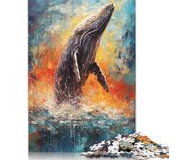 1000-teiliges Puzzle mit Paletten-Wal-Malerei für Erwachsene, Papierpuzzles für Erwachsene, Teenager, Mann, Frau, Geschenk, 1000 Stück (38 x 26 cm)