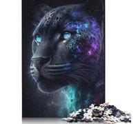 1000-teiliges Puzzle mit schwarzer Leoparden-Galaxie für Erwachsene, Papierpuzzles für Erwachsene, Teenager, Mann, Frau, Geschenk, 1000 Stück (75 x 50 cm)