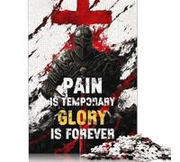 1000-teiliges Puzzle „Pain Is Temporary, Glory Is Forever“ für Erwachsene, Halloween-Geschenk-Puzzle, Puzzle für Erwachsene, einzigartige Heimdekoration und Geschenke (75 x 50 cm)