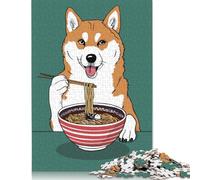 1000-teiliges Puzzle, Ramen-Shiba-Inu-Hunde-Puzzle für Erwachsene, interessante Puzzles zur Stressreduzierung als Geschenk für Familie und Freunde (75 x 50 cm)