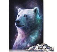1000-teiliges Puzzle „Weltraum-Galaxie-Eisbär“ für Erwachsene, Papierpuzzles, Halloween-Geschenke, Puzzles für Erwachsene, Lernspiel, Herausforderungsspielzeug, 1000 Stück (75 x 50 cm)