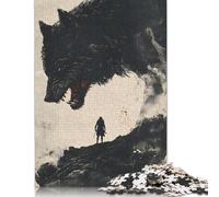 1000-teiliges Puzzle „Wolf und Mensch“ für erwachsene Teenager, Papierpuzzles, nachhaltiges Puzzle für Erwachsene | Spiele 1000 Stück (75 x 50 cm)
