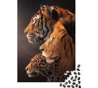 1000 The Beasts Creative Square Jigsaw Puzzles for Adults, Wooden Puzzles Unique Challenge Games 1000pcs (75x50cm)