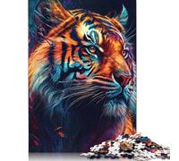 1000 The Mighty Tiger Creative Square Jigsaw Puzzles for Adults, Wooden Puzzles Unique Challenge Games 1000pcs (75x50cm)