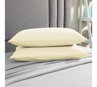 1000 Thread Count 100% Egyptian Cotton King Size Pillow Cases, Set of 2 Long Pile Combed Pure Natural Cotton, Hotel Quality Premium, Comfortable and Breathable Ivory Pillow Cases