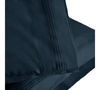 1000 Thread Count 100% Premium Long-Staple Combed Cotton, Single Ply, King 2-Piece Pillowcase Set, Solid, Navy Blue
