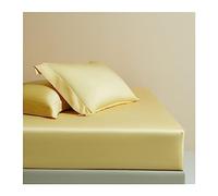 1000 Thread Count Long Staple Cotton Fitted Sheet - Soft Silky Sateen Weave 12" Deep Pocket Small Double/Queen/Super King Home & Hotel Bedding (Yellow A Size: 200x220+32cm)