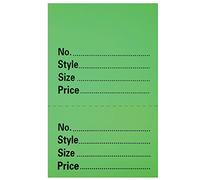 1000 UNSTRUNG Green Perforated Clothes/Garment Reference Stock Ticket/Tags/Labels P