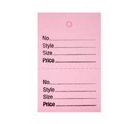 1000 UNSTRUNG Light Pink Perforated Clothes/Garment Reference Stock Ticket/Tags/Labels P