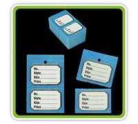1000 UnStrung Perforated Clothing Stock Ticket (with Border) 40x62mm - Pack 1000 in 8 Different Colour (Blue)