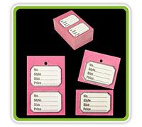 1000 UnStrung Perforated Clothing Stock Ticket (with Border) 40x62mm - Pack 1000 in 8 Different Colour (Pink)