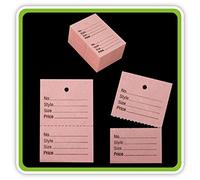 1000 UnStrung Perforated Clothing Stock Ticket (Without Border) 40x62mm - Pack 1000 in 5 Different Colour (Pink)