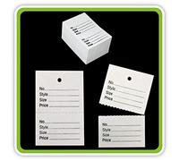 1000 UnStrung Perforated Clothing Stock Ticket (Without Border) 40x62mm - Pack 1000 in 5 Different Colour (White)