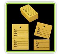 1000 UnStrung Perforated Clothing Stock Ticket (Without Border) 40x62mm - Pack 1000 in 5 Different Colour (Yellow)