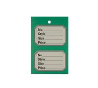 1000 Unstrung Perforated Stock Tickets (Green) - 39x61mm Easy-Tear Swing Tags for Inventory Management, Apparel Tagging, Pre-Printed for Quick Filling