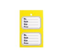 1000 Unstrung Perforated Stock Tickets (Yellow) - 39x61mm Swing Tags for Apparel & Retail - Easy-Tear Design for Efficient Inventory Management