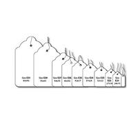 1000 White Kraft Strung String Tags Swing Price Ticket Jewellery Tie On Labels (24mm X 6mm)