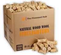 1000 Wood Wool Fire Lighters - Natural Firelighters, Long Burn Time Up to 10 Minutes, Ideal Fire Starter for Wood Burners, BBQ, Fireplace, and Campfires