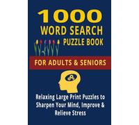 1000 Word Search Puzzle Book for Adults & Seniors: Relaxing Large Print Puzzles to Keep Your Brain Sharp, Improve Memory & Relieve Stress and Total 65 ... Size 6 x 9 Inch (CHRISTMAS WORD SEARCH)