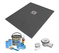 1000 x 1000 x 20mm Square Shower Tray with Offset Drain and Tanking Kit