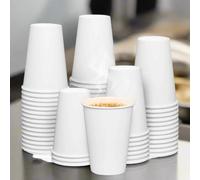1000 X 12oz Single Wall White Paper Cups for Hot & Cold Drinks Premium Disposable Coffee/Tea Paper Cups Perfect for Your Home, Café, Work, Parties or Outdoors (1000, 12oz)