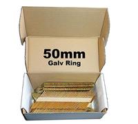 1000 x 50mm Galvanised Ring Framing Nails,Clipped D-Head, for DEWALT 18v Cordless DCN692