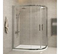 1000 x 800mm R/H Offset Quadrant Shower Cubicle with Tray 6mm Tempered Glass Sliding Door Shower Enclosure