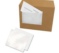 1000 x A5 Plain Document Enclosed Wallet (225 x 165 mm) | Peel & Seal Clear Plastic Envelopes/Sleeves/Pockets/Wallets | Attach Invoices, Packing Lists & Delivery Notes to Parcels (1000)