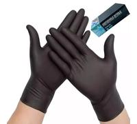 1000 x Disposable Nitrile Gloves, Powder-Free, Latex Free Black, Heavy-Duty, Food and Medical Grade (Large)